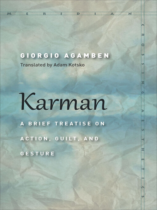 Title details for Karman by Giorgio Agamben - Available